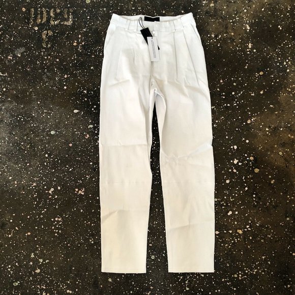 SPRWMN Trouser Pants White Leather Lamb Skin Crop - Picture 6 of 15